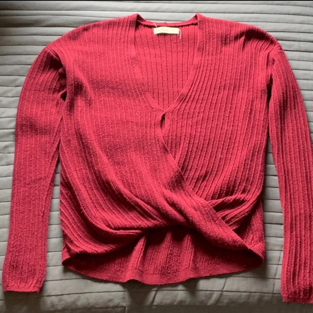 Hollister Burgundy Knit Sweater